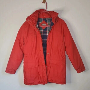 WOMANS WHITEFISH BAY Red Plaid LINED ZIP JACKET COAT Size Medium